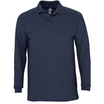 Polo masculino manga longa azul marinho