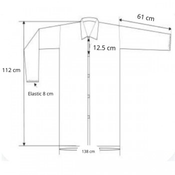 Dimensiones estándar bata desechable polipropileno