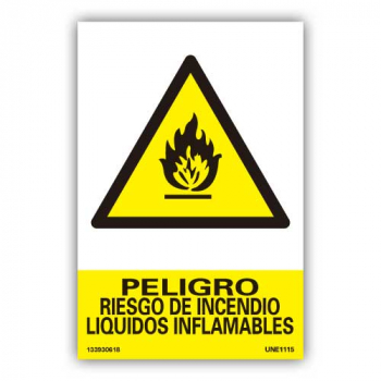 Señal "Peligro Riesgo de Incendio..."