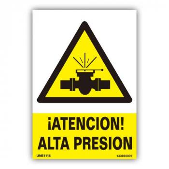 Señal  "Atención Alta Presión"55