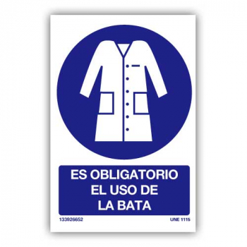 Señal "Es Obligatorio el Uso de la Bata"