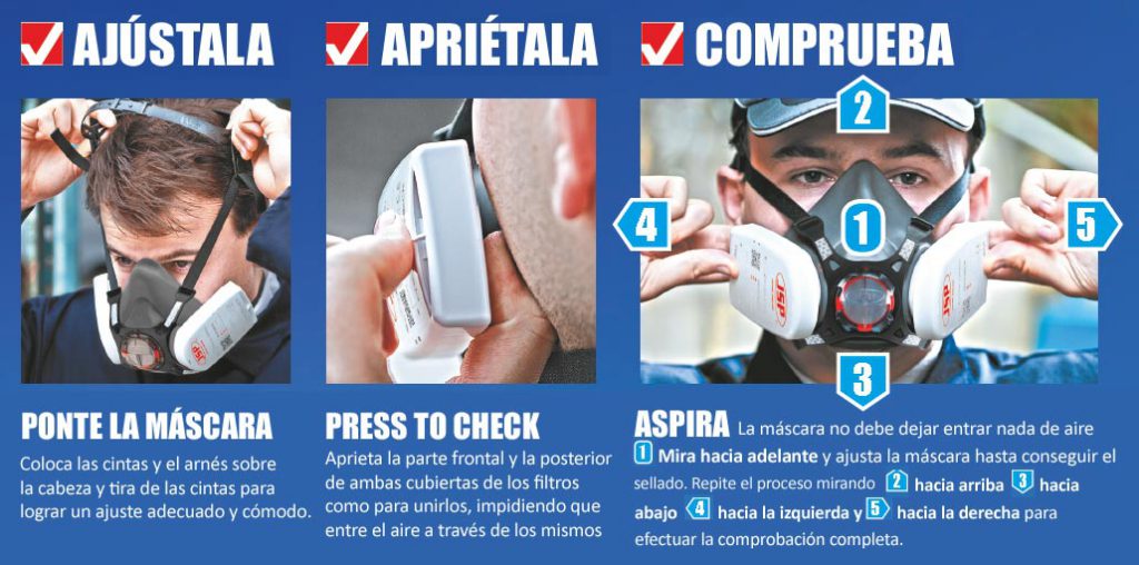 Sistema de ajuste Press to Check para las semimáscaras de JSP.